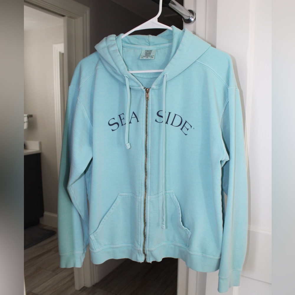 Seaside Zipup Hoodie Turquoise